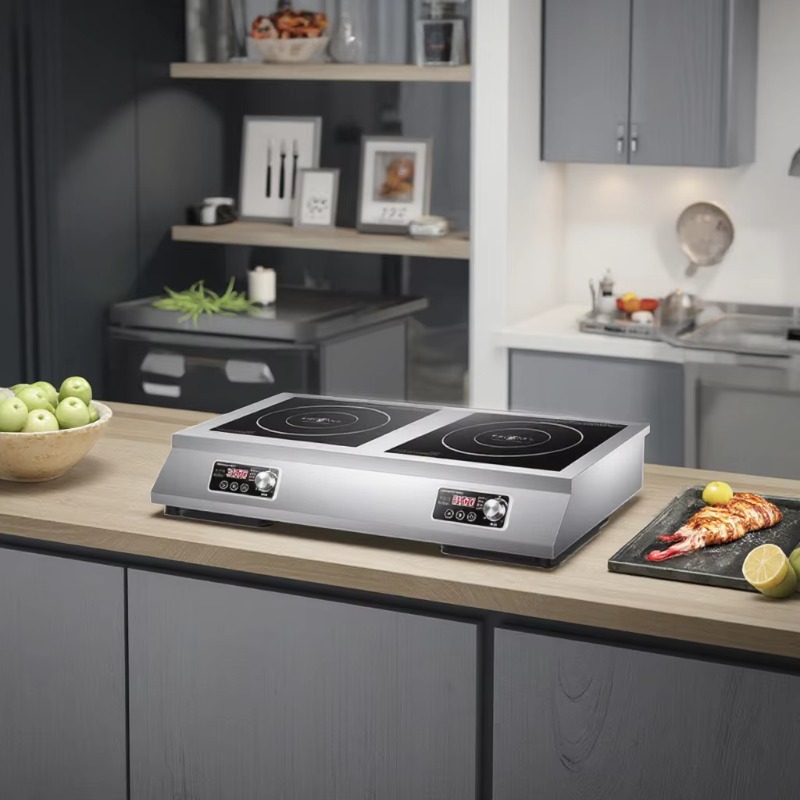 Induction Cooktop Portable - Draagbare elektrische inductiekookplaat van roestvrij staal,